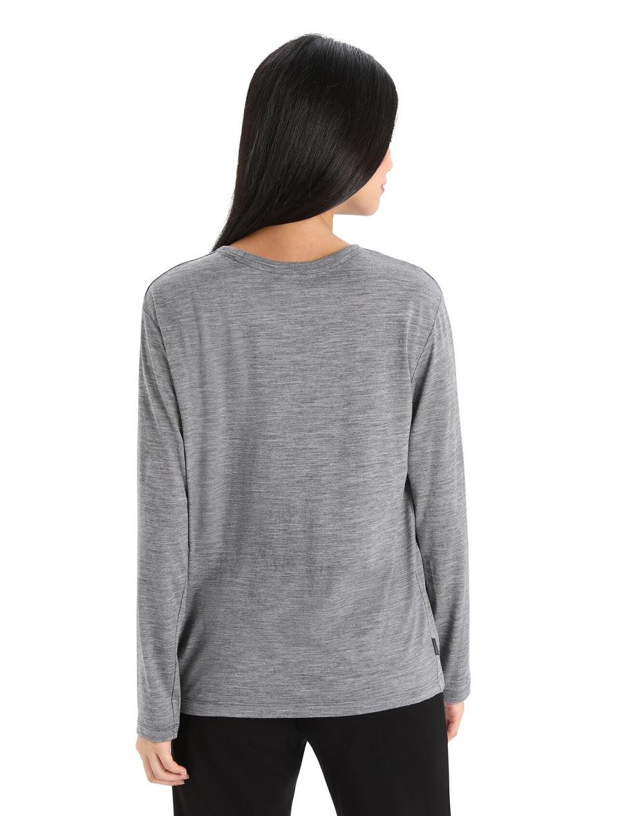 Gritstone Heather Icebreaker Merino Granary T-Shirt Women's Long Sleeve | AU 1638HAPK